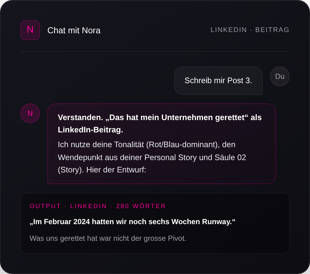 Chat mit Nora in Studio