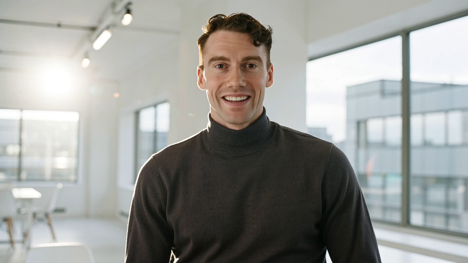 Corient founder smiling in a modern office