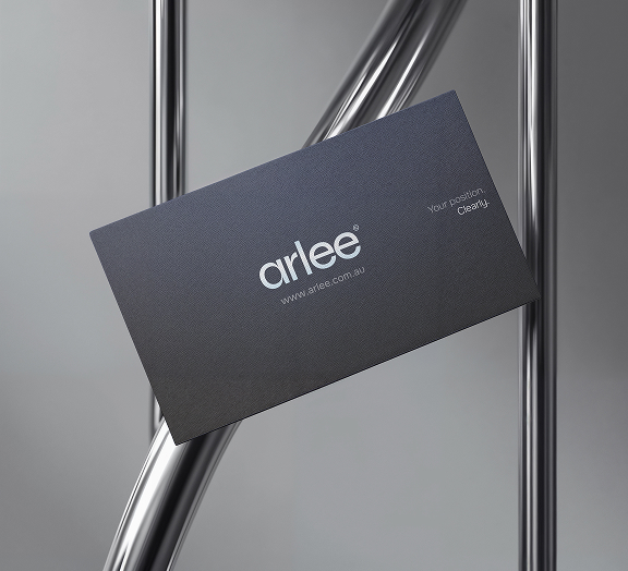 Arlee website pages shown in a device mockup