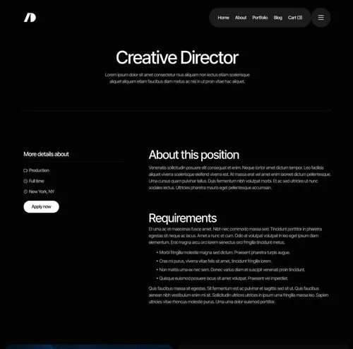 Cinemaflow - Career Single Page - Ultimate Video Agency Webflow Template
