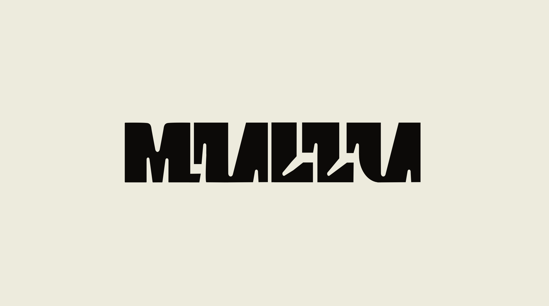 Custom Mullu logotype design by Lunalunares, featuring a bold black typographic logo on a soft beige background as part of the brand identity system.