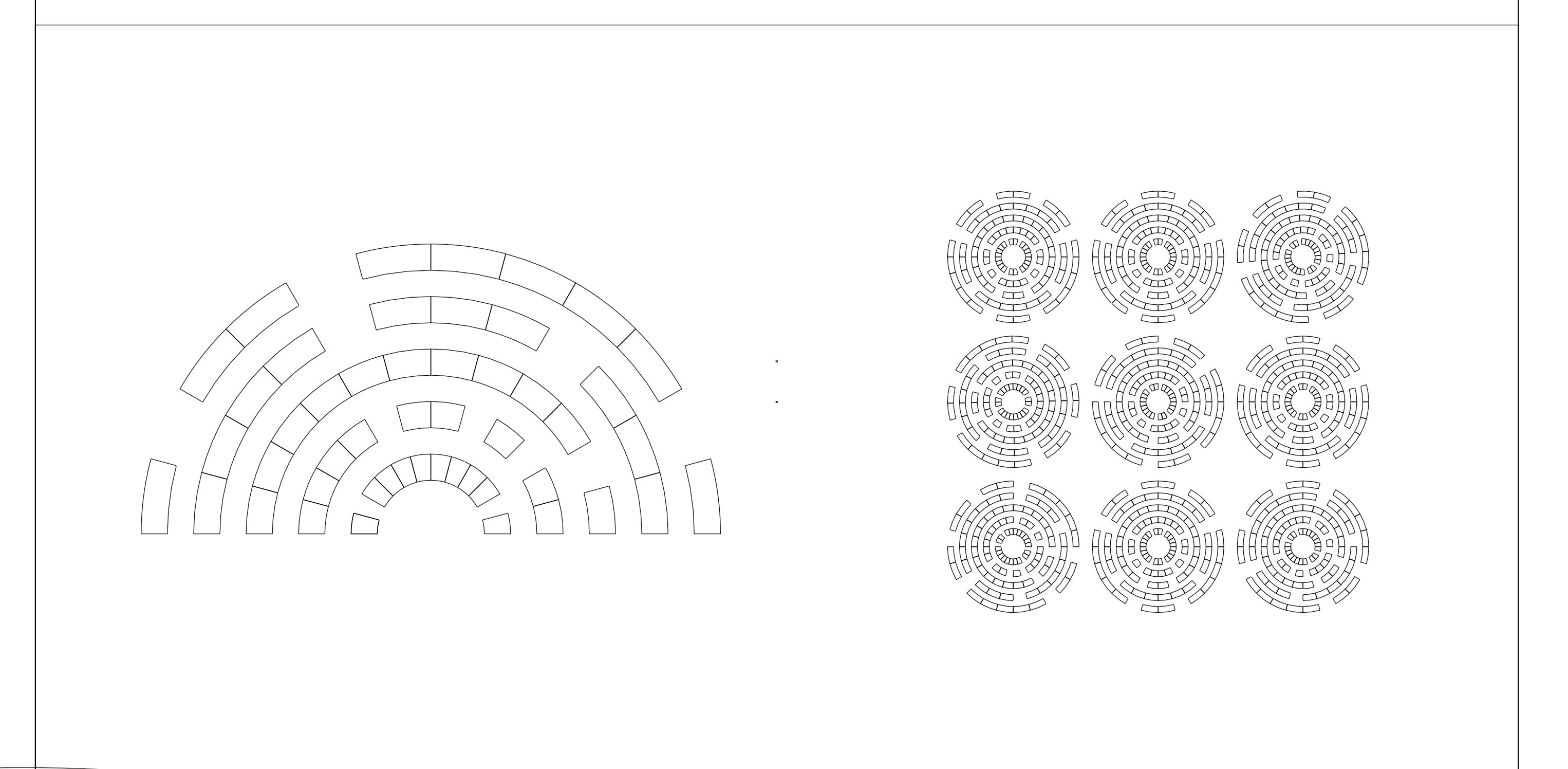 Circular symbol and modular pattern exploration for the Koltin branding project by Lunalunares, featuring segmented radial forms, geometric repetition, and a minimal black line construction system.