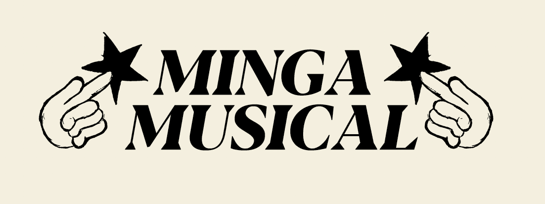 Minka Musical logo by Lunalunares, featuring bold serif typography, illustrated hands, star symbols, and a graphic identity inspired by music, community, and popular visual culture.