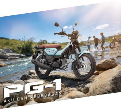 Yamaha PG-1 motorcycle beside a river
