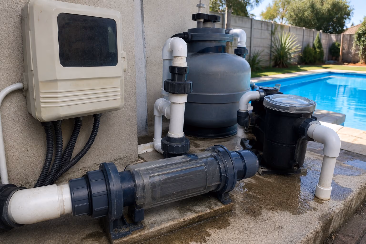 Sparkling Pools repairs salt chlorinators for Auckland residential and managed properties, restoring consistent chlorine output and keeping your pool safe to swim in.