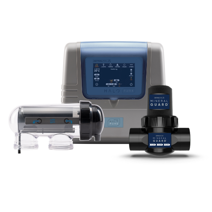 Enjoy a healthier, softer swimming experience with the AstralPool Halo Pure Low Salt Chlorinator. Combining low-salt chlorination with Mineral Guard technology, it reduces chemical use while delivering crystal-clear, comfortable pool water.