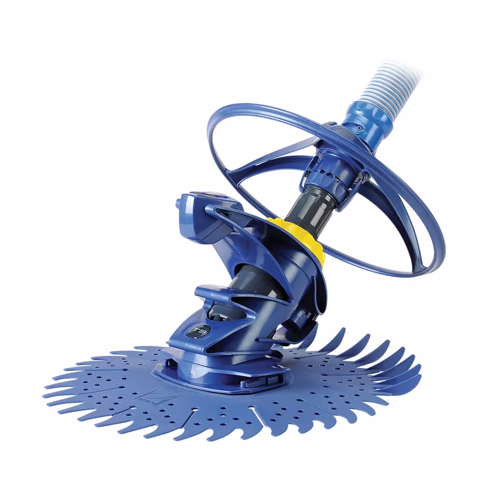 A straightforward suction pool cleaner with simple skimmer box setup and no wiring or charging.