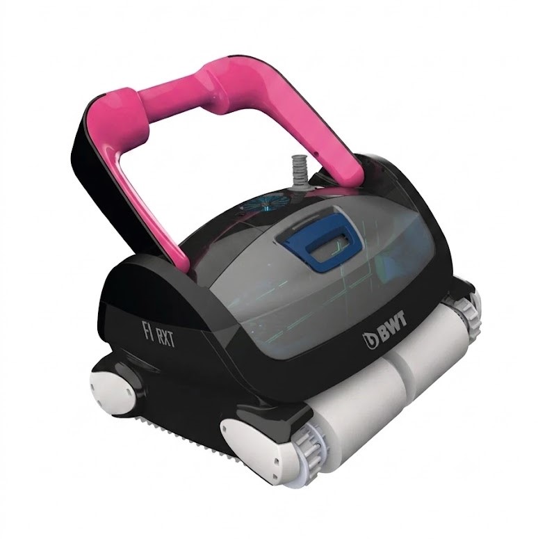 A premium robotic pool cleaner built for larger pools and demanding pool owners. The BWT F1 RXT combines intelligent navigation, powerful suction, Hyperfine 4D filtration, Turbo Mode and app control to deliver fast, thorough cleaning of your pool floor, walls and waterline.