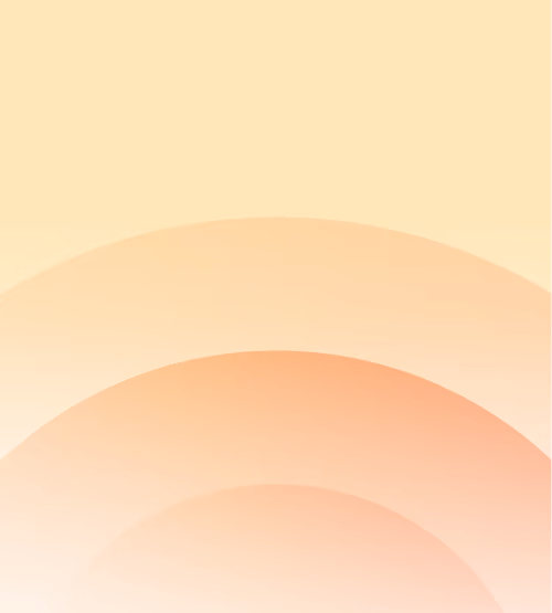 Abstract concentric semicircles in light yellow and peach gradient on a beige background.