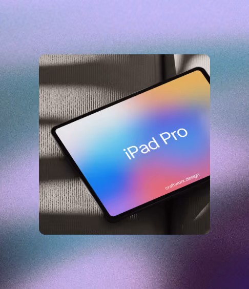 iPad Pro screen displaying colorful gradient background and the words iPad Pro.