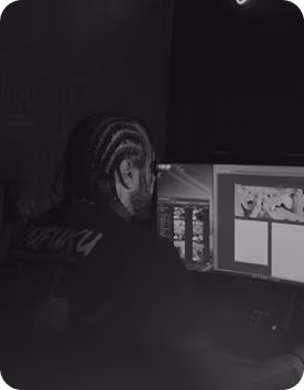 Designer working at monitors