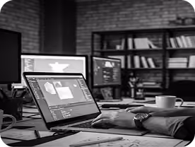 Design workstation with monitors