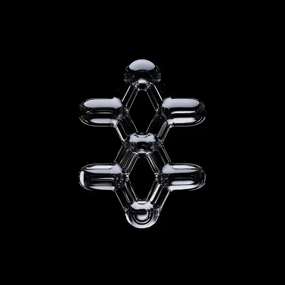 abstract chrome shape futuristic 3D design