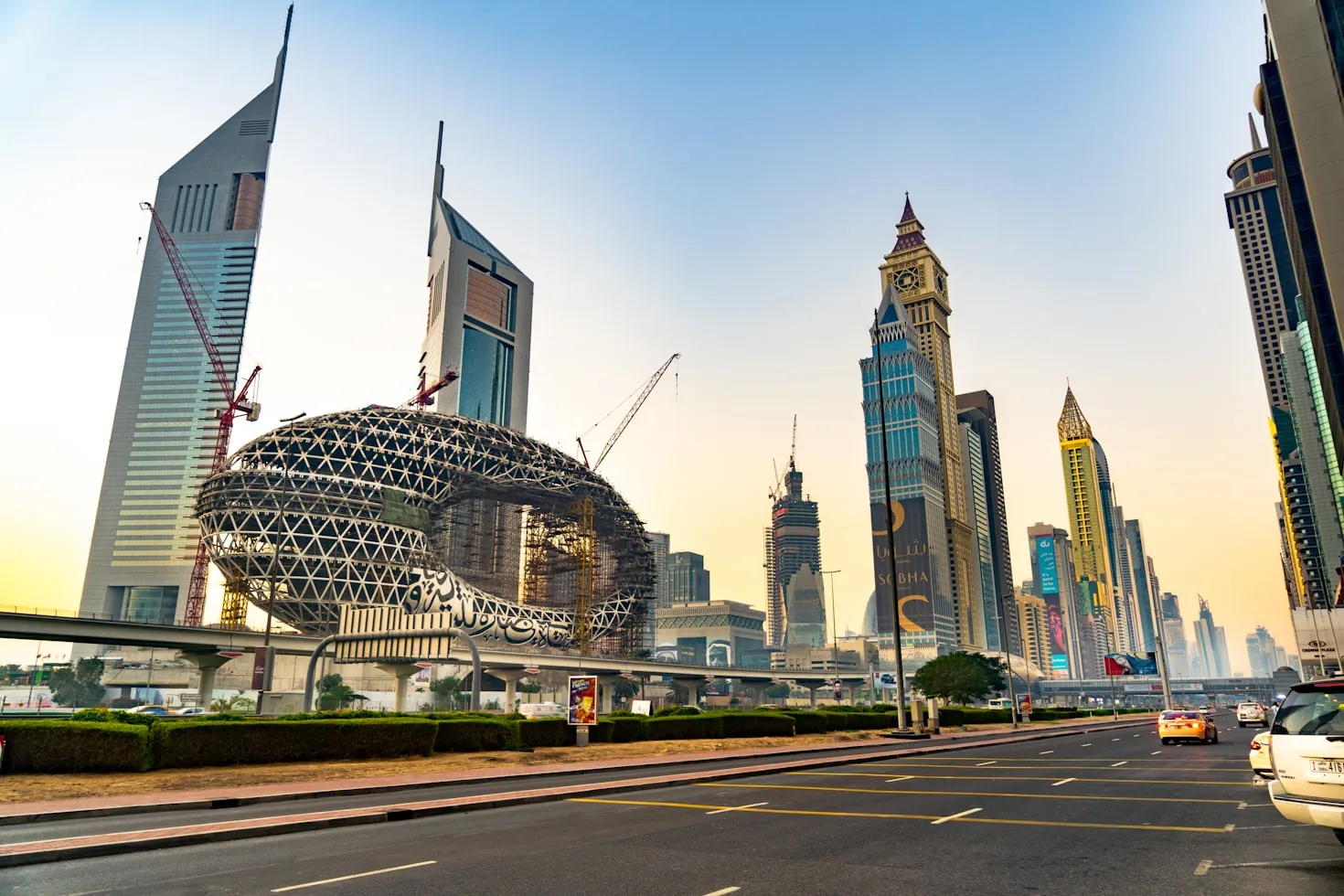 Dubai skyline at dusk