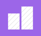 White bar chart with two bars on a purple background.