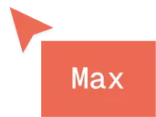 Red arrow cursor pointing to a red label with the word Max in white text.