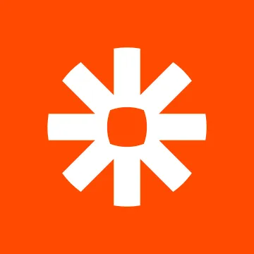 White asterisk symbol centered on an orange square background.