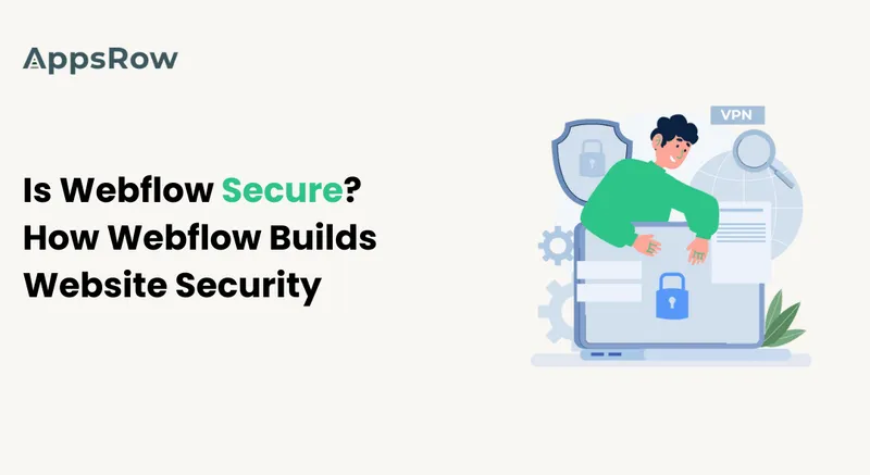 Is Webflow Secure? How Webflow Builds Website Security - Appsrow blog featured image.