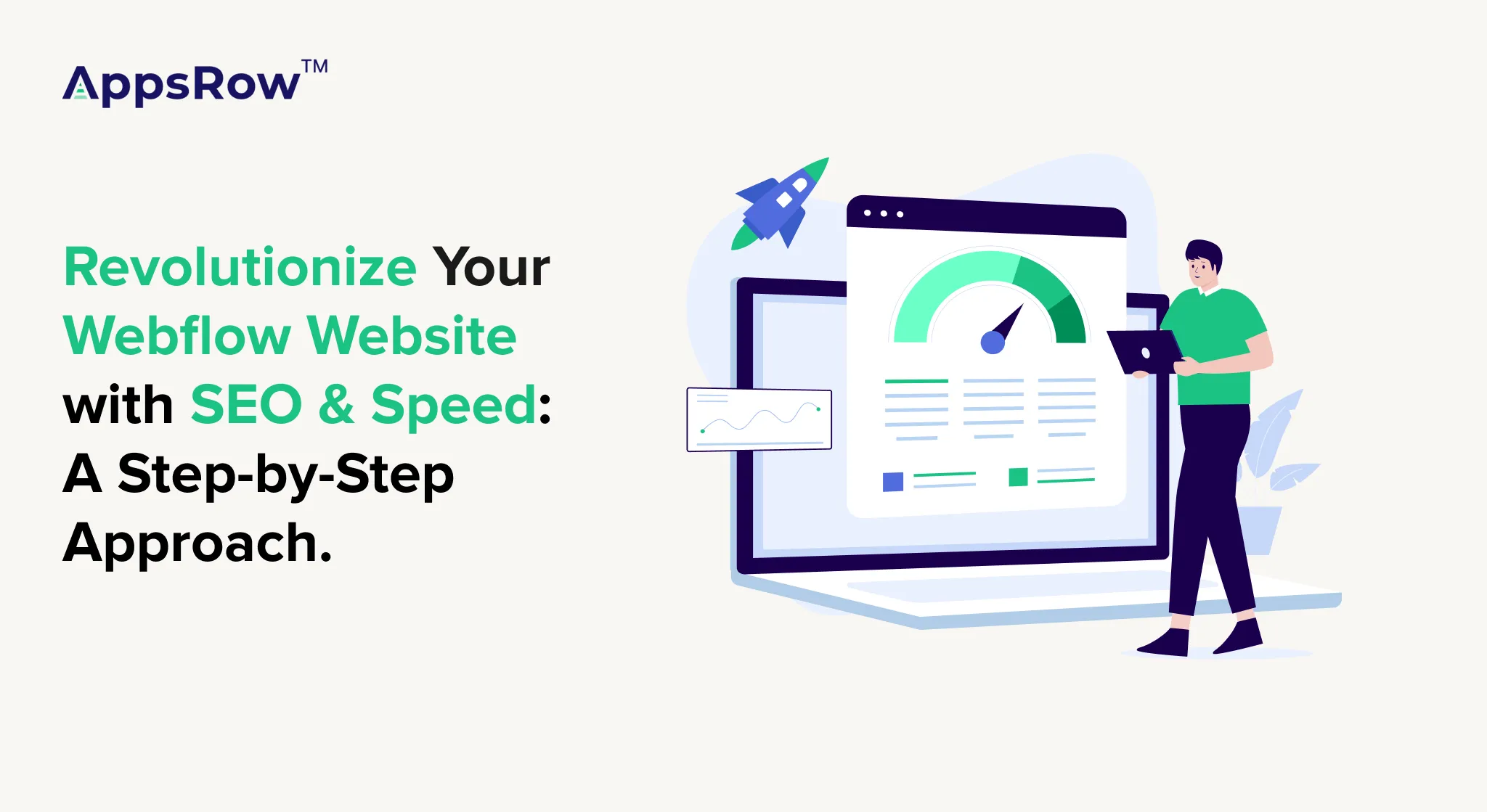 Revolutionize Your Webflow Website with SEO & Speed: A Step-by-Step Approach - Appsrow blog featured image.