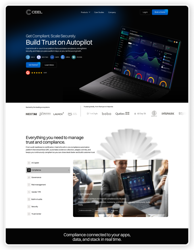 CEEL security and compliance platform interface