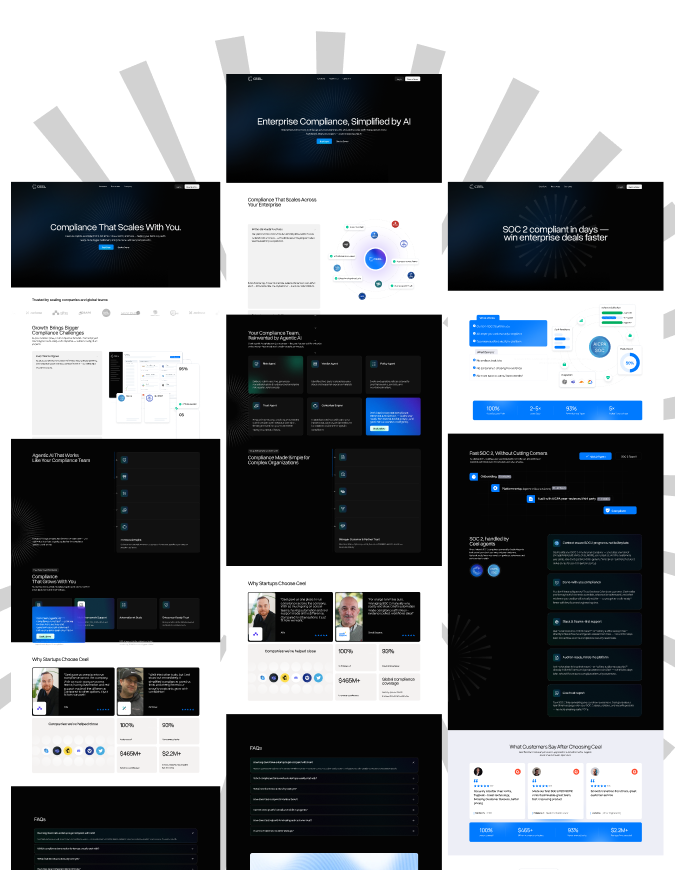 CEEL AI compliance platform website layout