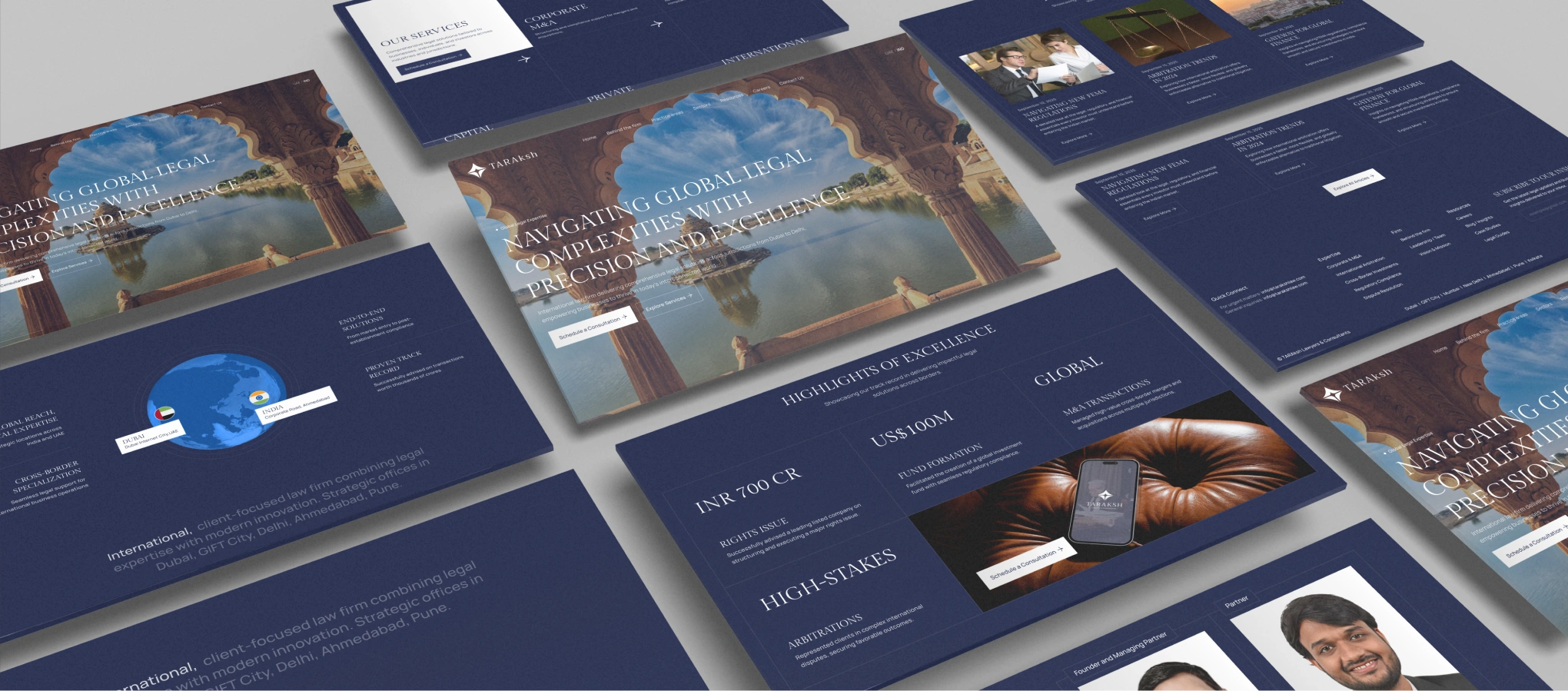 Professional legal services website landing page