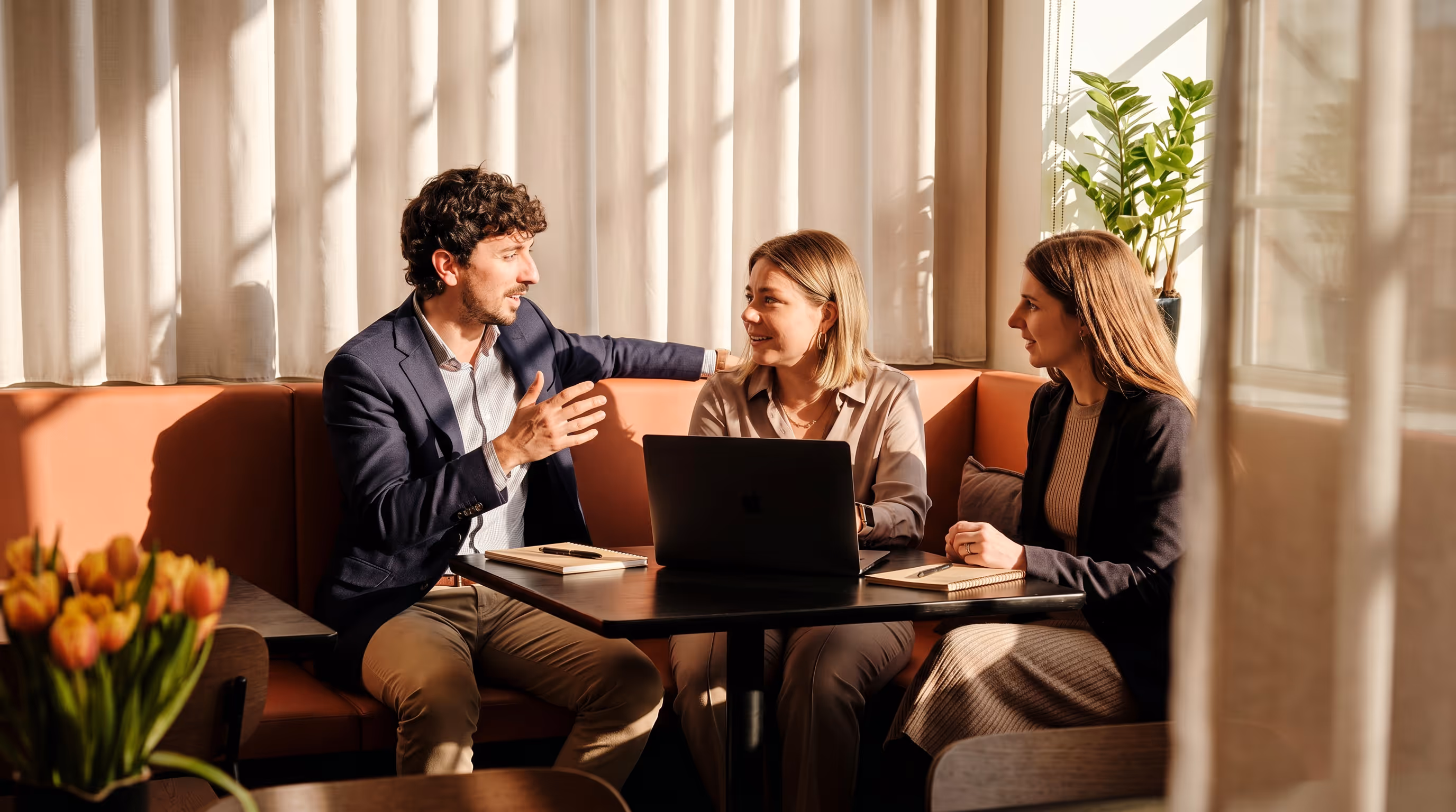 Leadership coach mentoring a business leader in a management training session