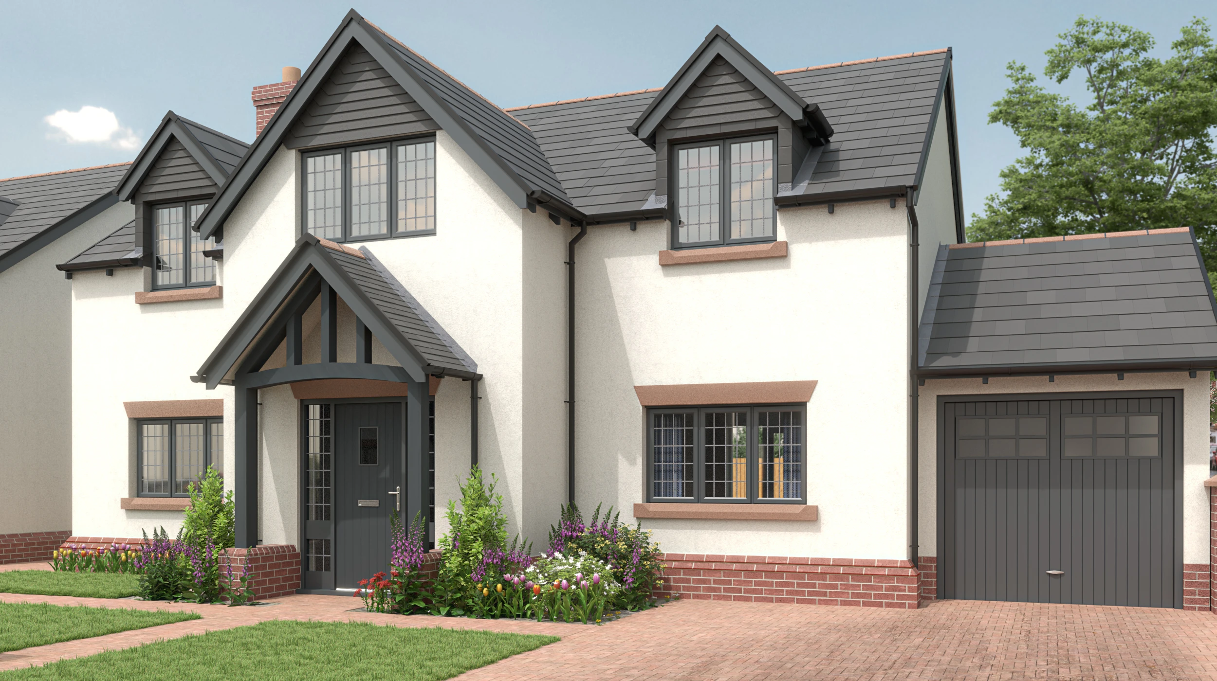 Exterior architectural CGI render of a residential development, used to illustrate Visual Harmony's architectural visualisation service