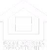 Equal Housing Opportunity logo with a house outline and equal sign inside.