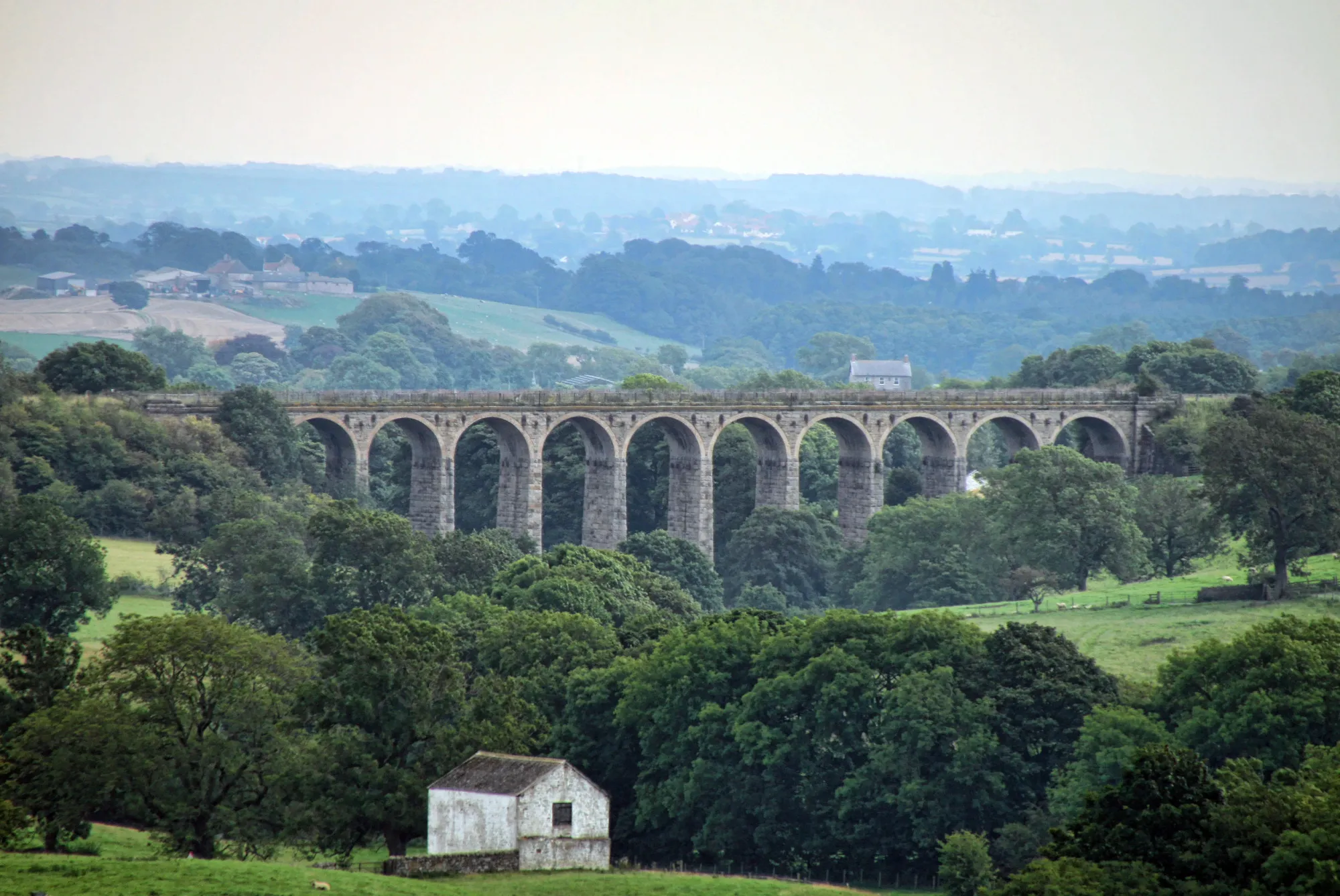 The Langley Viaduct is a disused Victorian railway viaduct straddling the boundary between the civil parishes of Marwood and Langleydale.
