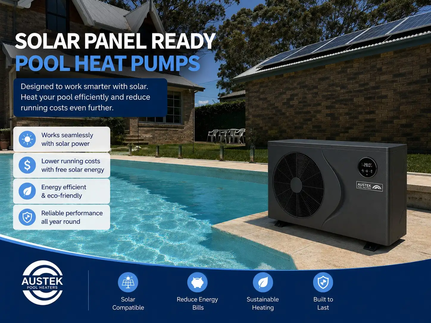 PV-Ready Pool Heat Pumps | Solar Pool Heating | Austek Enviro