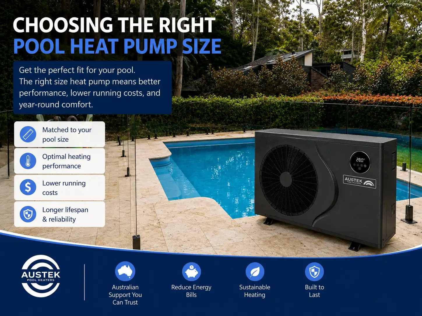 What Size Pool Heat Pump Do I Need? | Complete Sizing Guide | Austek
