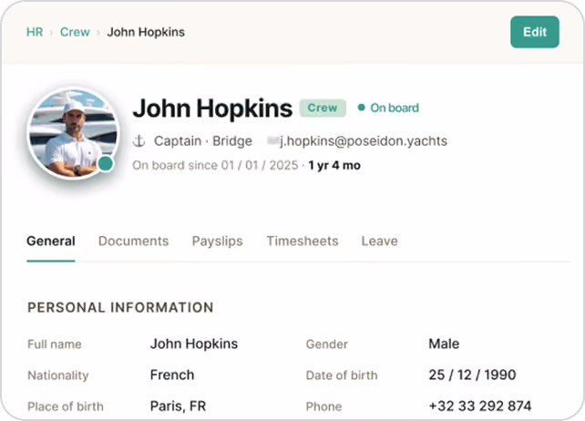 A snippet image of the HR & Hours module in SUPER. app