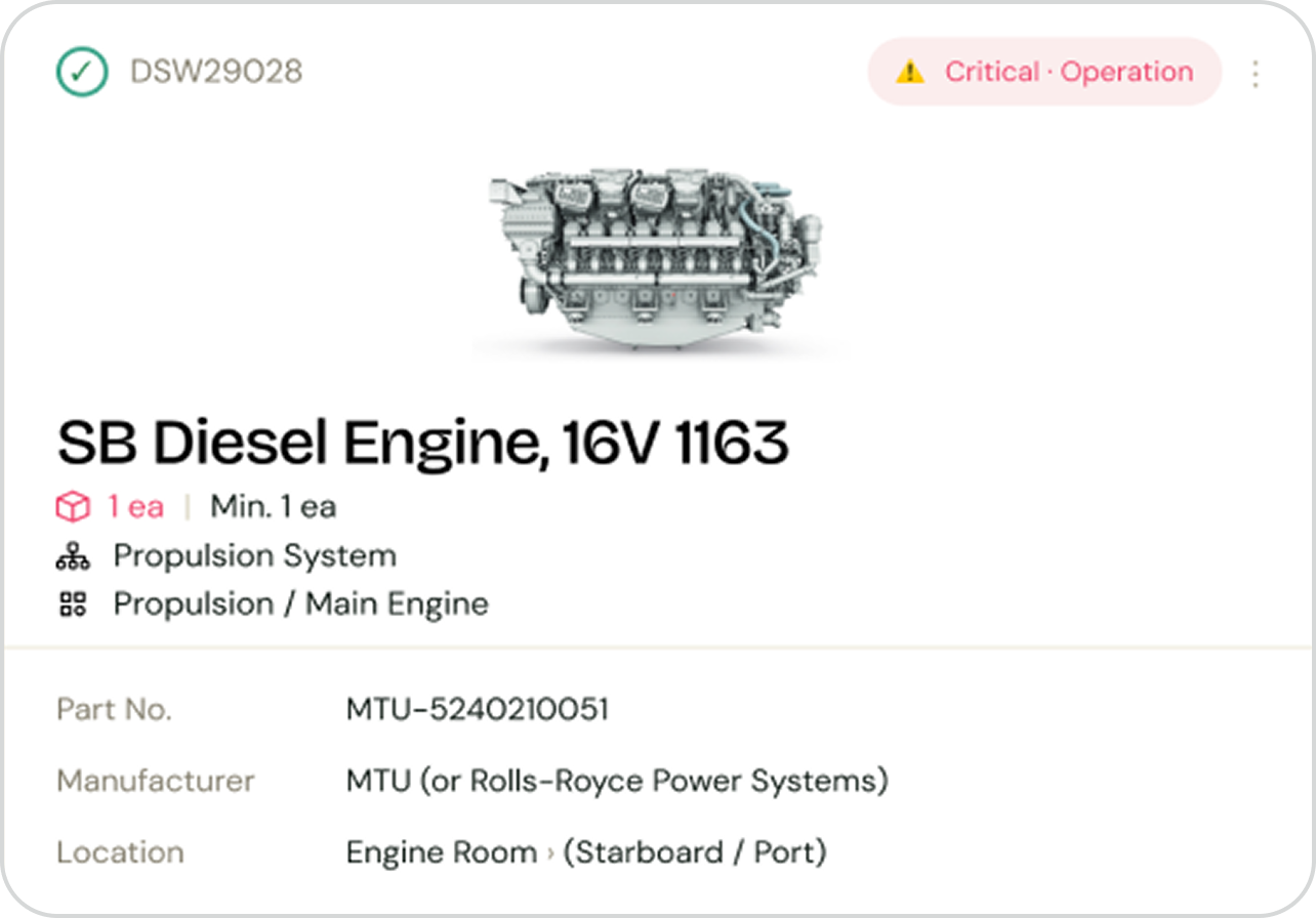 Dashboard showing 12 defects, 8 PMS, 24 crew with overdue main engine and upcoming ISM prep tasks.
