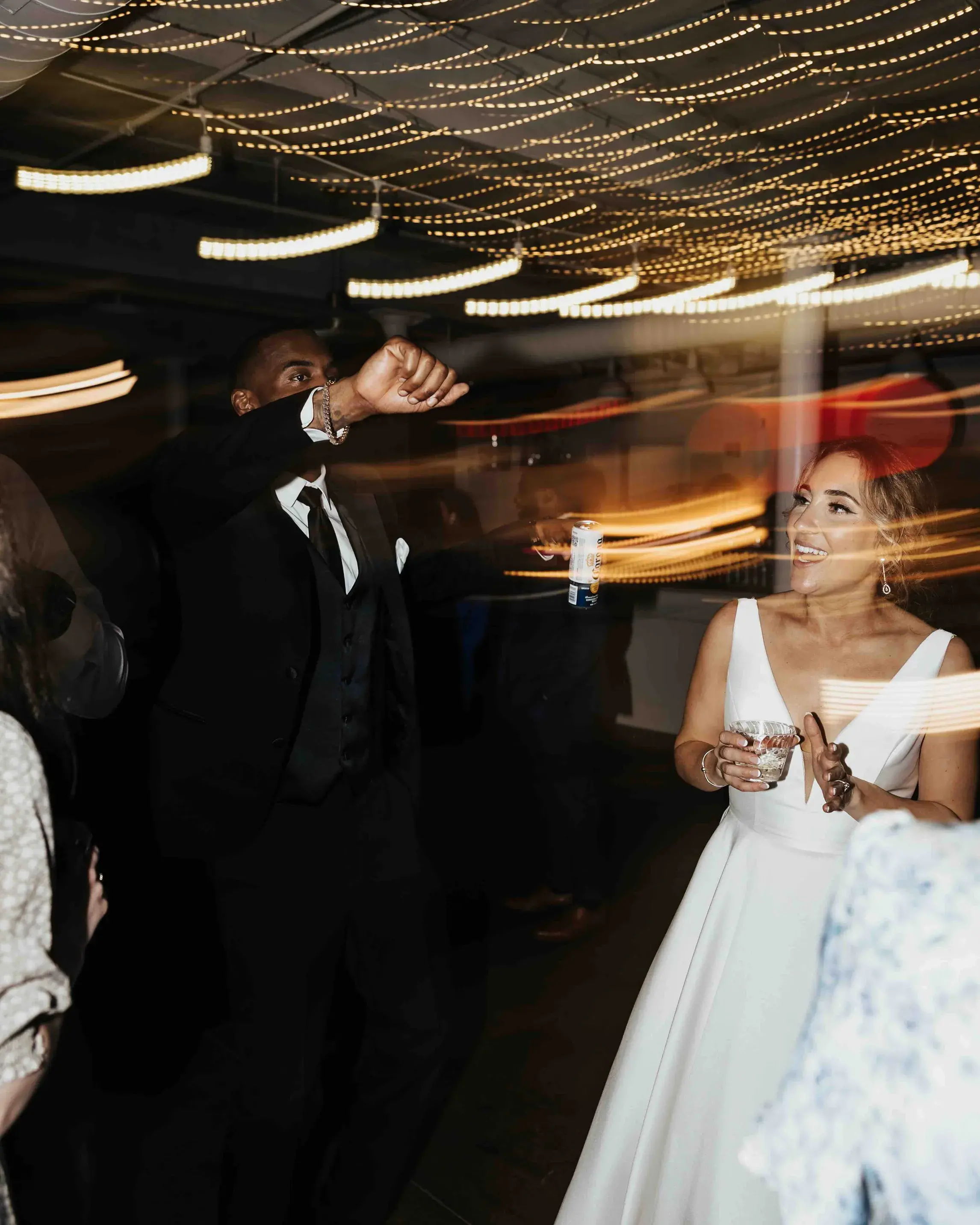 Bride and groom dancing and celebrating their wedding reception at The White Room in Worcester, Massachusetts.