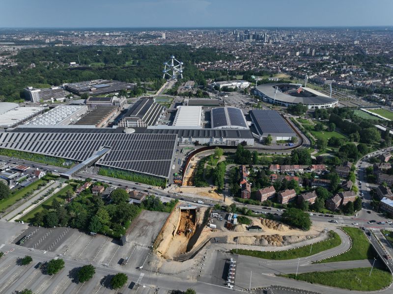 Vue aérienne du tunnel creusé sous la chaussée Romaine