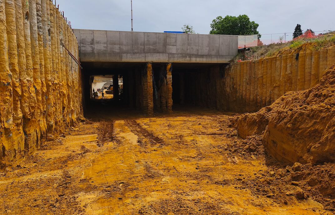 Creusage du tunnel sous la Chaussée Romaine