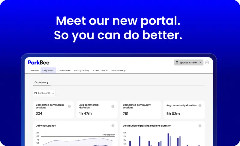 Nouvelle interface du portail de gestion des parkings de ParkBee