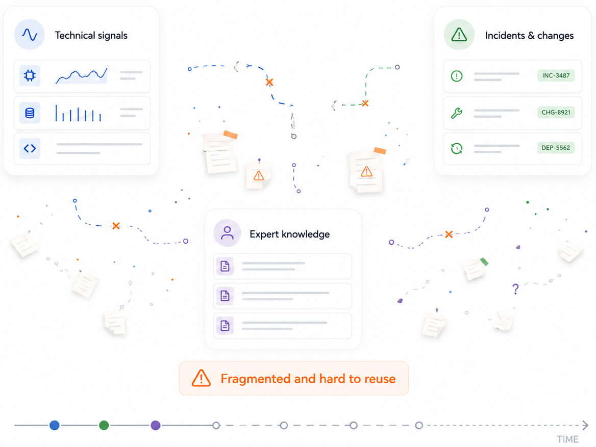 Comparison visual showing traditional monitoring versus Infocare with historical context