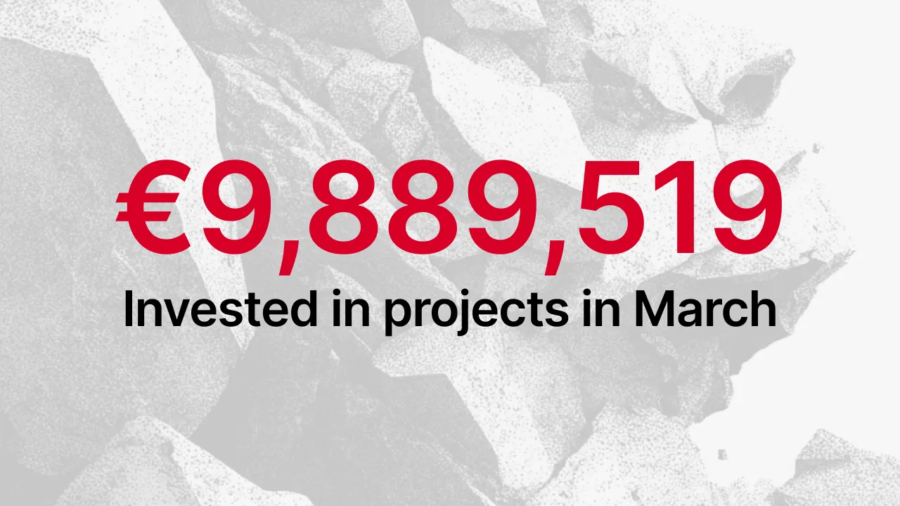 9.889.519 € de importe total invertido en proyectos prestatarios en la plataforma Maclear en marzo de 2026