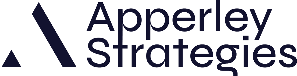 Apperley Strategies logo with stylized letter A and company name in navy text.
