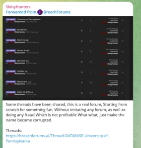 BreachForums controlled by ShinyHunters