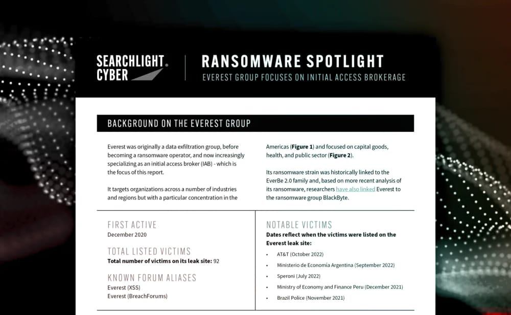 Everest Ransomware Group Increases Initial Access Broker Activity