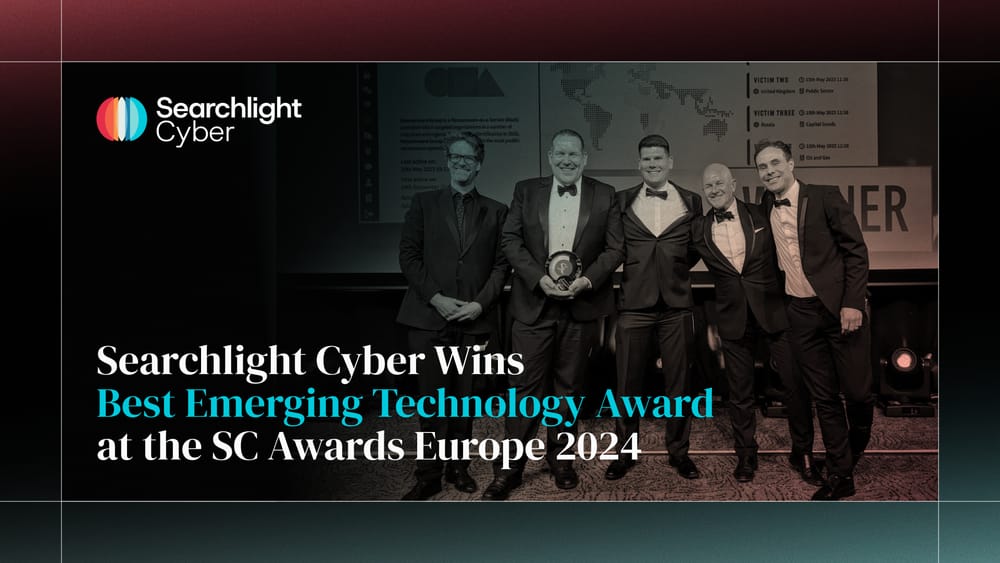 Searchlight Cyber Wins Best Emerging Technology Award at the SC Awards Europe 2024