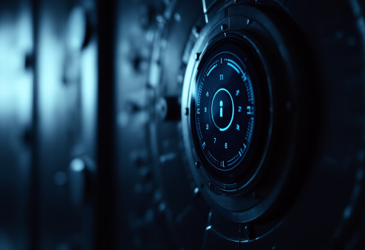 image of secure digital vault (for a blockchain and cryptocurrency)