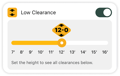 Low Clearance height setting