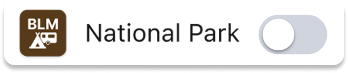 National Park filter toggle