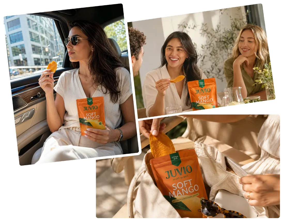 Menschen verschiedener Generationen mit JUVIO Soft Mango