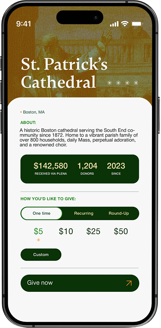 A mockup of an iPhone displaying the Plena app interface