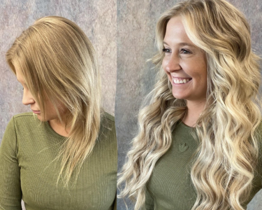 Before and after image for hair